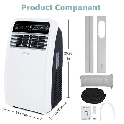 Shinco 8,000 BTU Portable Air Conditioner | AC with Cool, Dehumidifier & Fan for Rooms up to 200 sq.ft