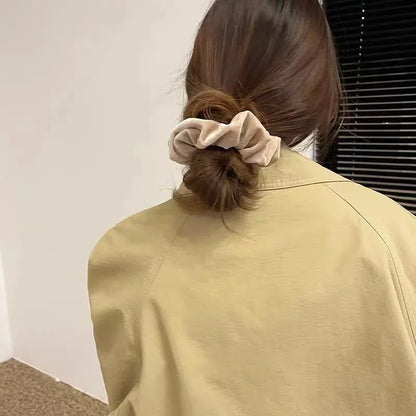 Vintage Velvet Hair Scrunchies for Women & Girls – Solid Color Ponytail Holder Elastic Hair Bands, Soft Fashion Hair Ties Accessories