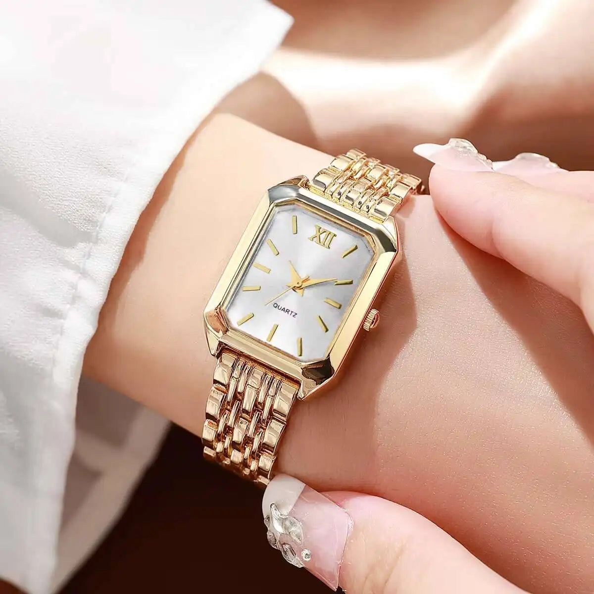 Luxury Women's Rectangle Quartz Watch - Elegant Analog Fashion Wristwatch Gift