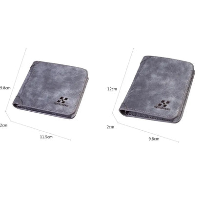 Men's Genuine Leather Slim Bifold Wallet - RFID Blocking Minimalist Card Holder for Men