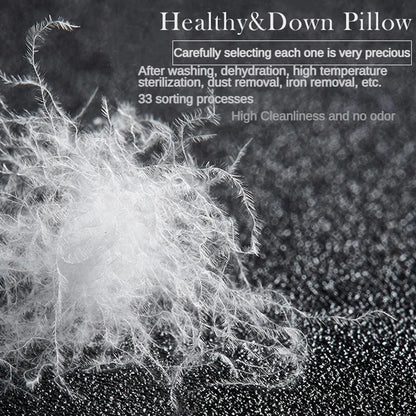 95% Goose Down Pillow – White Cotton Cover, Rectangle, Low-Mid-High Firmness for 5-Star Hotel Sleep
