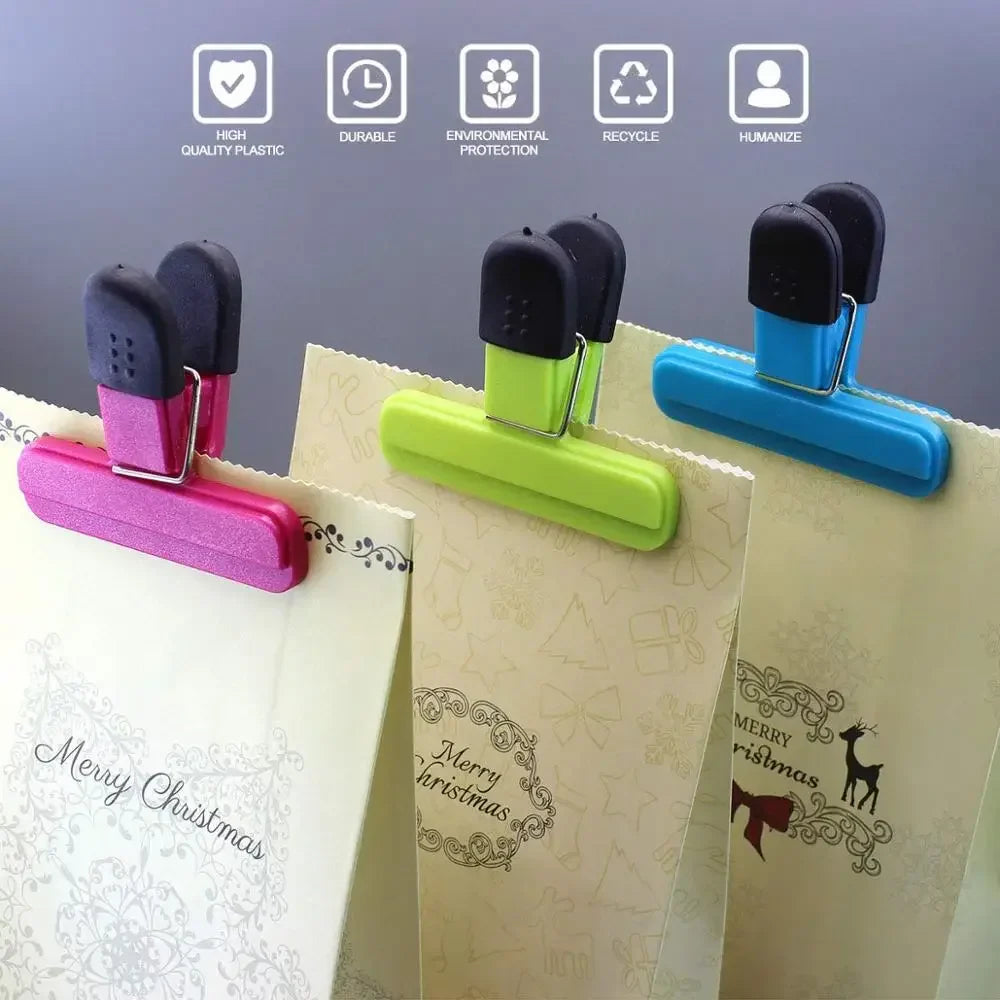 Portable Bag Clips – Plastic Kitchen Food & Snack Sealer Clamp for Storage and Organization