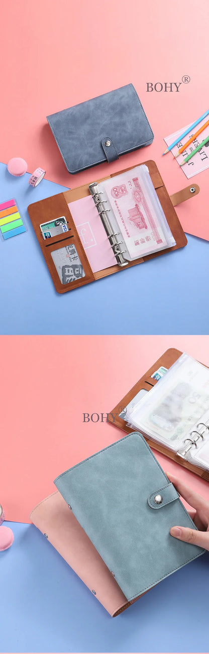 2024 A6 PU Leather Budget Binder Set – Cash Envelopes System with Binder Pockets for Money, Budget Saving & Bill Organizer