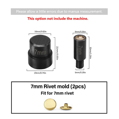WUTA Manual Button Installation Tool – Mute Punching for Mushroom Rivets & Eyelets, DIY Hand Pressing Tool (With/Without Machine)