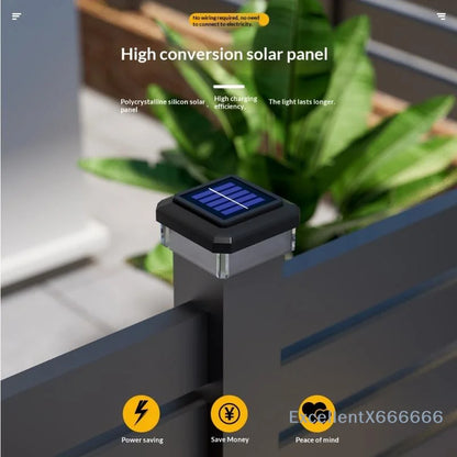 Solar Post Cap Light - IP65 Waterproof LED Outdoor Fence, Deck, Garden & Pathway Lighting