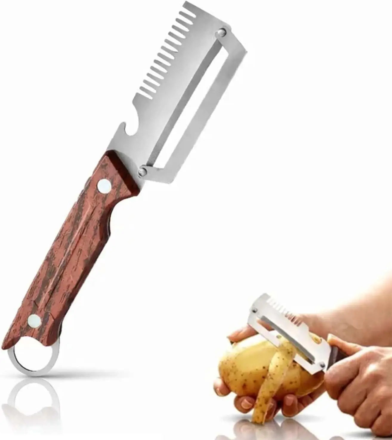 3-in-1 Vegetable Peeler - Stainless Steel Fruit Peeler, Shredder & Slicer