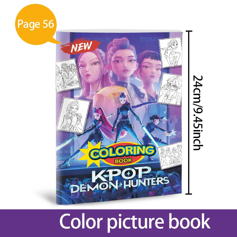 2025 KPop Demon Hunter Coloring Book – Line Drawing Picture Book, Painting Activity for Kids, Birthday Gift