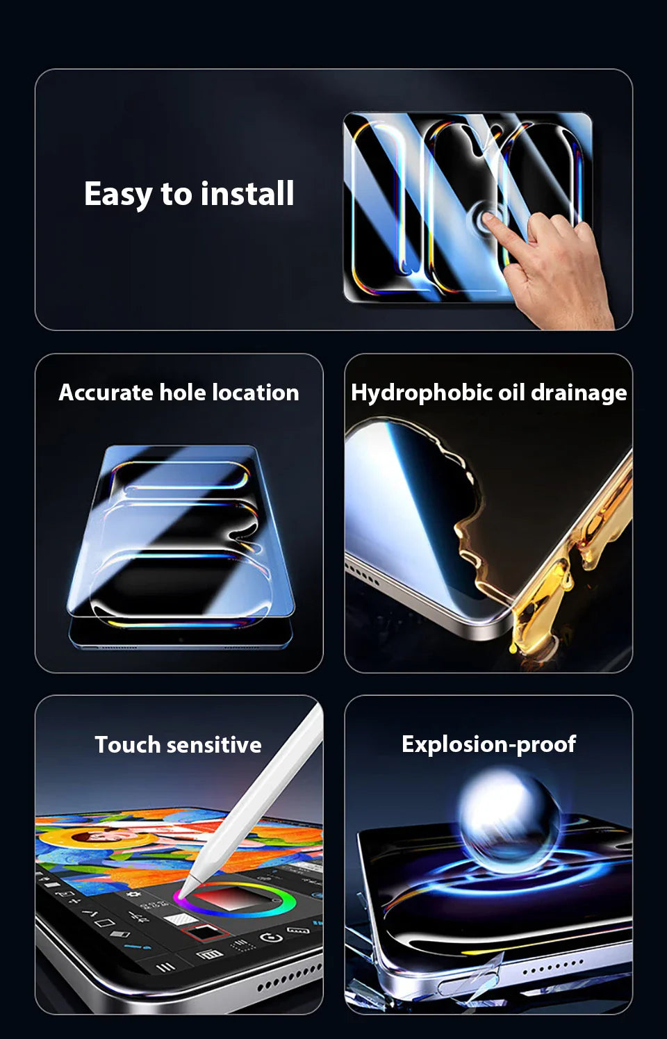 2Pcs Tempered Glass Screen Protector for iPad Pro, Air, Mini & 10th Gen – Compatible with iPad M4, M3, M2, A16 Accessories