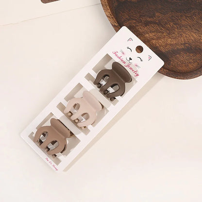 Chic Coffee Color Three-piece Hairpin Set - Frosted Geometric Hair Clips, Barrettes for Women and Girls Hair Accessories Headwear