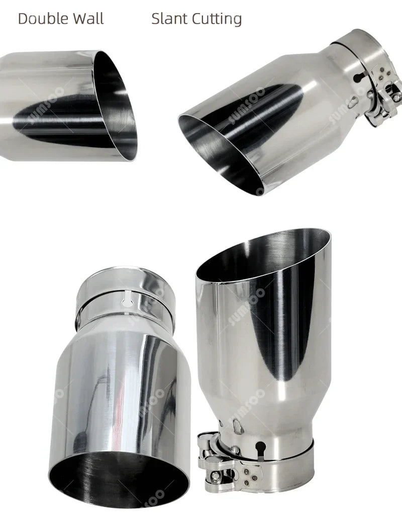 Universal Stainless Steel Car Exhaust Muffler Tail Pipe — Auto Modification Accessory
