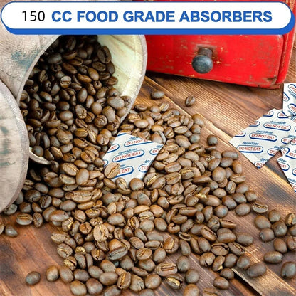 Vacuum Sealed Bags with Oxygen Absorbers — 150Cc Food Storage Bags & Jars for Long-Term Dry Food Preservation