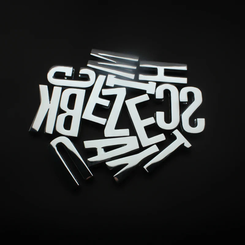 12PCS 30mm Chrome Alphabet Slide Charms A–Z – DIY Bracelet, Wristband, Pet Collar & Jewelry Making Beads