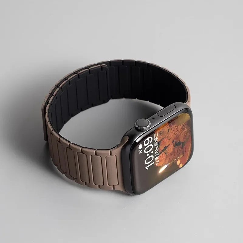 Magnetic Silicone Strap for Apple Watch — Fits Ultra 2 & Series 11–3 (40–49mm)