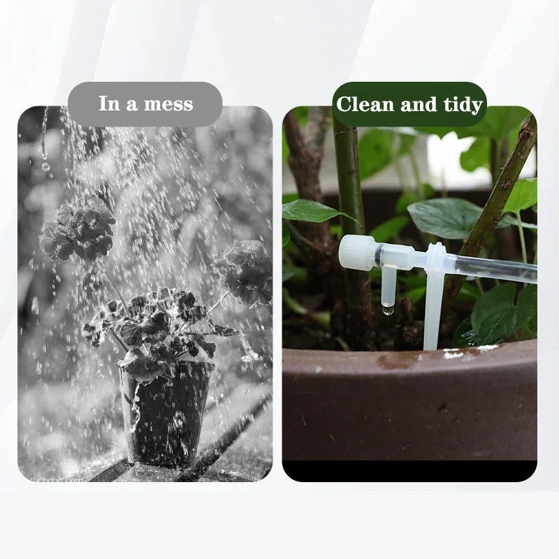 Garden Drip Irrigation Kit — Water-Saving Micro Dripper System with Regulating Valve and 4/7mm Hose for Potted Plants and Greenhouse