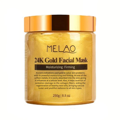 MELAO 24K Gold Collagen Face Mask – Moisturizing & Brightening Facial Treatment for Glowing Skin