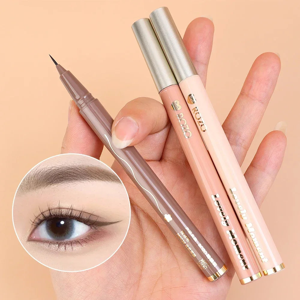 Waterproof Diamond Glitter Champagne Liquid Eyeliner: Black & Brown Eye Liner Pen for Party Makeup - Eye Beauty Essentials