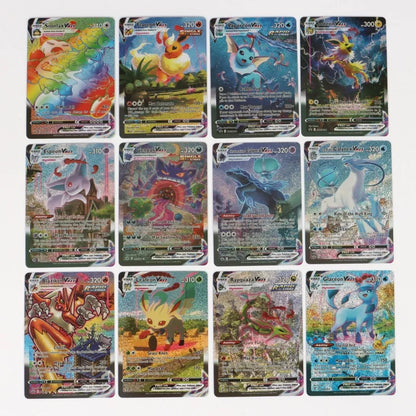 60-100Pcs English Pokemon Cards – Holographic EX, Vstar, Vmax, GX, Charizard, Mewtwo & Evolution Combos