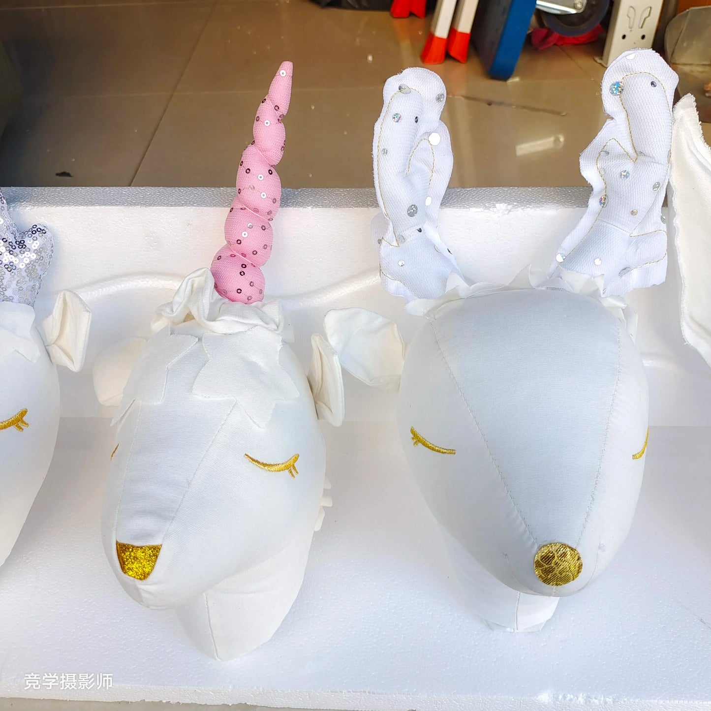 Handmade 3D Felt Animal Heads — Elephant & Swan Wall Hanging Decor for Nursery & Kids’ Bedroom