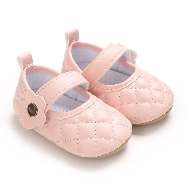 Baby Girl Princess Pre-Walker Shoes - Breathable Flower Bow Soft Sole Casual Sports Footwear 0–1 Year