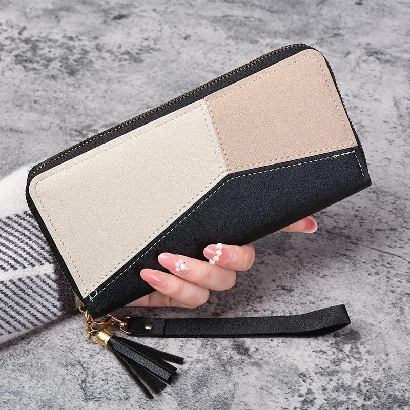 Women's Fashion Zipper Wallet: Long PU Leather Handbag with Coin Purse, Card Holder - Stylish Billfold Wallet