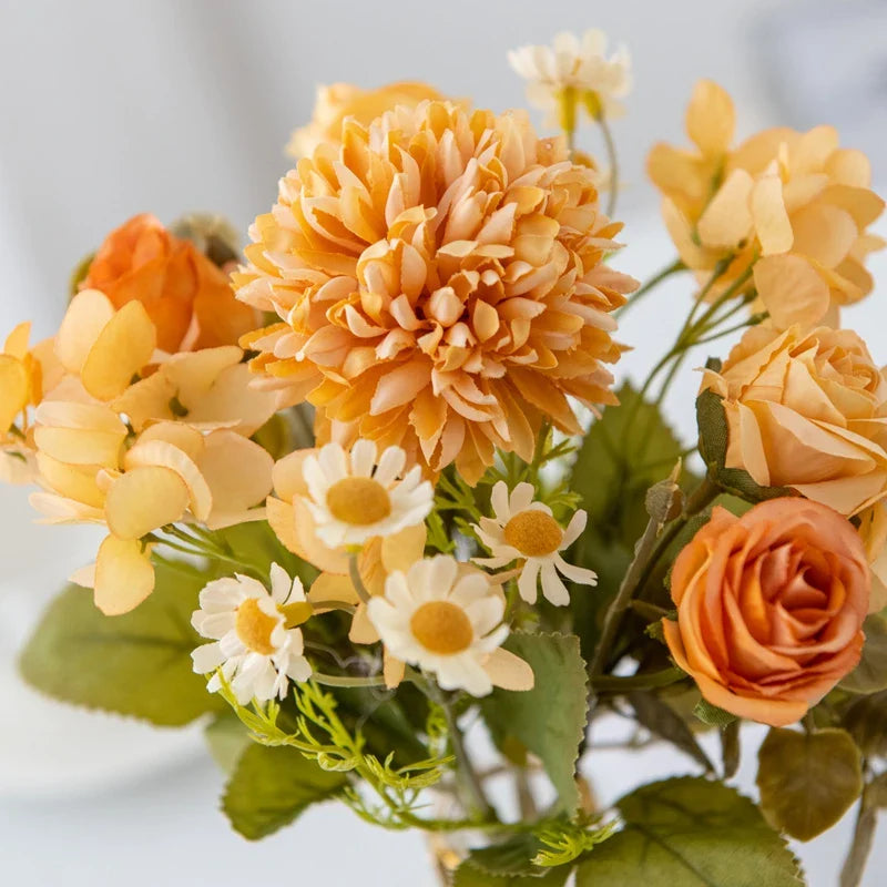 7-Piece Chamomile Faux Flower Arrangement — Flowerpot Ornament & Wedding Accessory