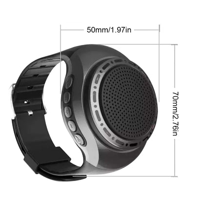 New U6 Wrist Watch Bluetooth Speaker - Portable Outdoor Sports Running Wearable Mini Speaker with FM Radio and Wireless Subwoofer