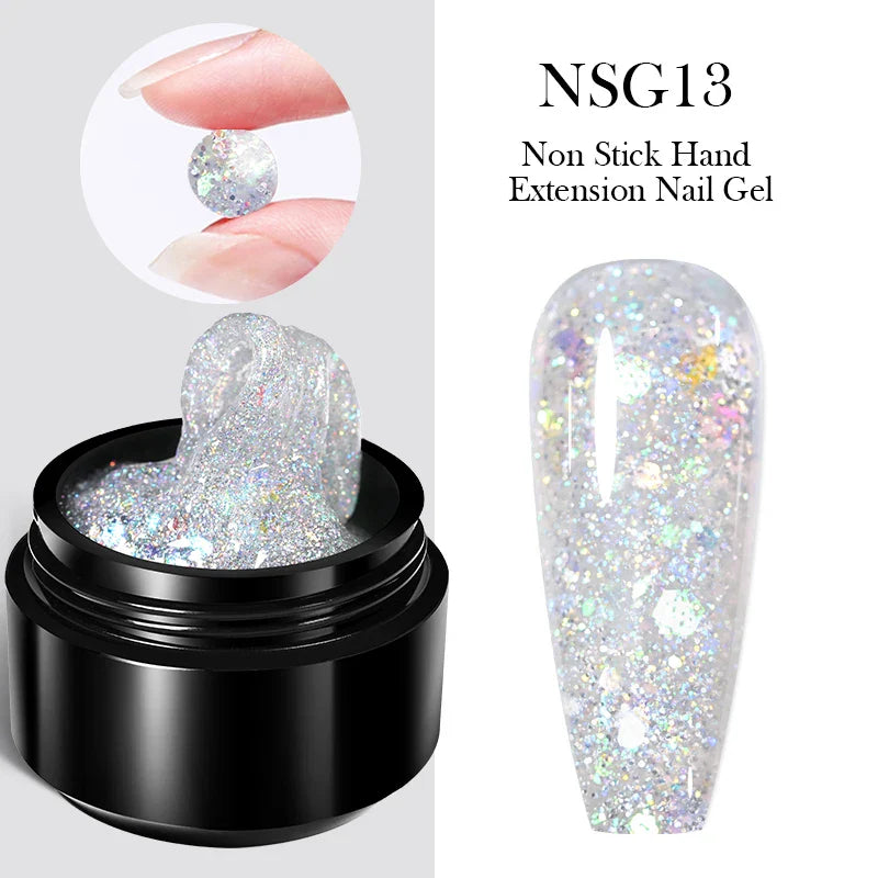 BORN PRETTY 15ml Clear Non-Stick Hand Extension Gel - 3D Shaping Nail Art, Milky Jelly Hard Gel for Fake Nails