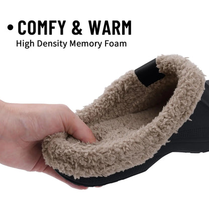 Bebealy Casual Women’s Garden Shoes & Warm Fluffy Men’s Waterproof Winter Slippers – Outdoor Antiskid Classic Leopard Design