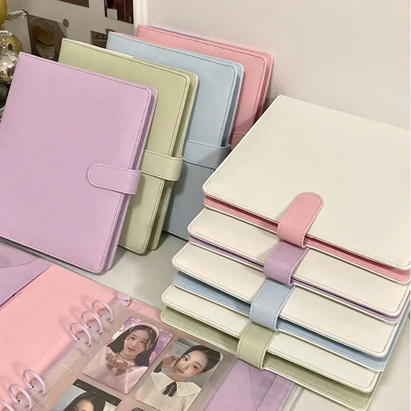 IFFVGX A5 Binder Photocard Holder - Kpop Idol Photo Album - Candy-Colored Collectible Card Storage Book - Kawaii Stationery