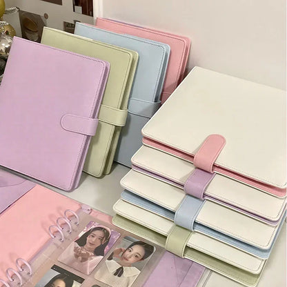IFFVGX A5 Binder Photocard Holder - Kpop Idol Photo Album - Candy-Colored Collectible Card Storage Book - Kawaii Stationery