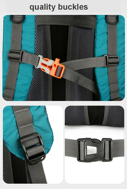 70L Nylon Camping Backpack with Rain Cover — Outdoor Hiking, Mountaineering & Travel Daypack for Men