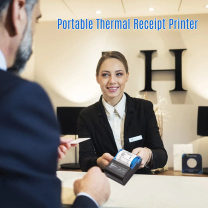 58mm Portable Thermal Receipt Printer – Mini Wireless Bluetooth Ticket & Bill Printer for Android, iOS & Windows