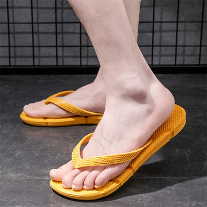 Men’s Black Massage Flip Flops – Big Size 50 Non-Slip Casual Beach Slides, Fashion Comfort Slippers for Outdoor & Home Use