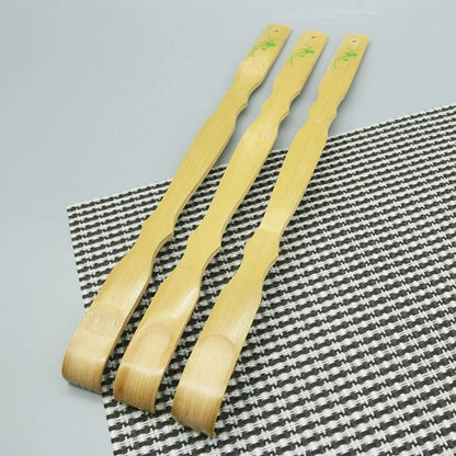 Bamboo Back Scratcher and Body Roller - Durable Wooden Massager Stick