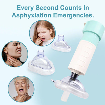 First Aid Anti-Choking Rescue Device – Automatic Airway Assist with 3 Mask Sizes for Adults & Kids, Emergency Kit
