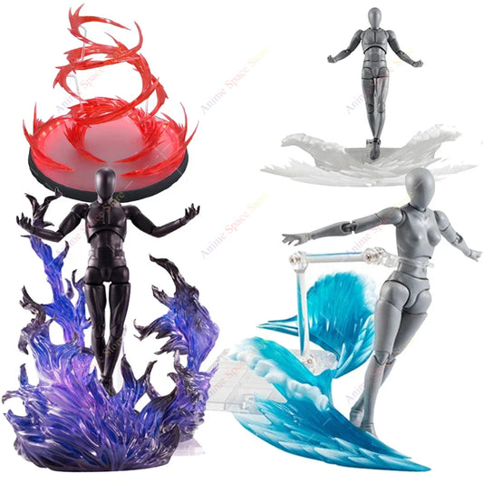 Ice & Whirlwind Flame Special Effects Scene — Luffy, Ace & Bakugou Action Figure Display Toys