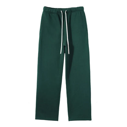 Straight-Lined Solid Color Cashmere Sweatpants – Soft Cozy Lounge Pants