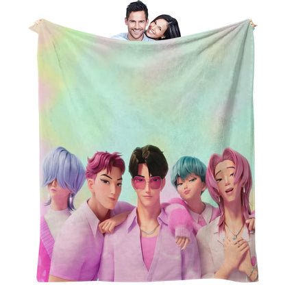 K-Pop Demon Hunters Flannel Blanket – 31 Styles Anime Throw for Home, Travel & Camping Fan Gift