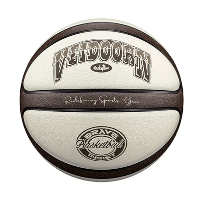Veidoorn Official Size 7 Basketball — Brown Beige PU, 4-Layer Durable Outdoor Game Ball, Professional Quality