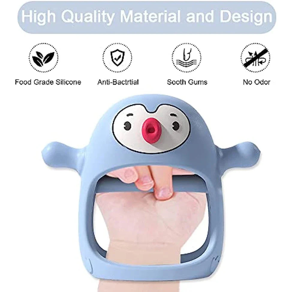 Silicone Teething Toys : Never-Drop Design for Babies - Hand Teether Pacifiers & Breastfeeding Aid