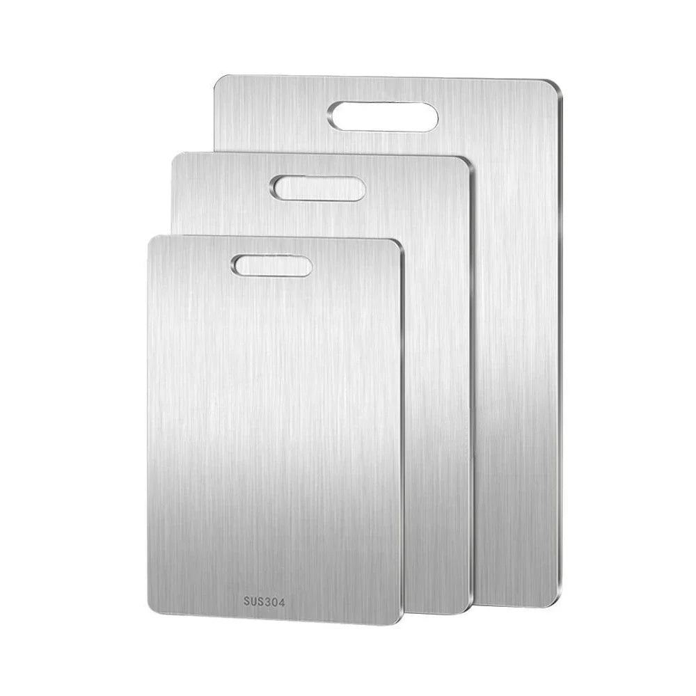 316 Stainless Steel Chopping Board – Thickened Double-Sided Cutting Board for Kitchen, Household Use, and Kneading Dough