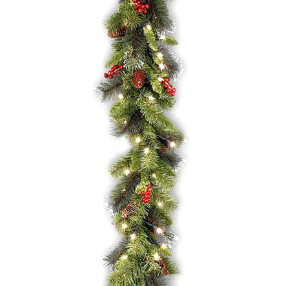 1.8M/2.7M Christmas Rattan Garland with Red Berries – DIY Wreath Decoration for Home, Wall & Door Party Decor