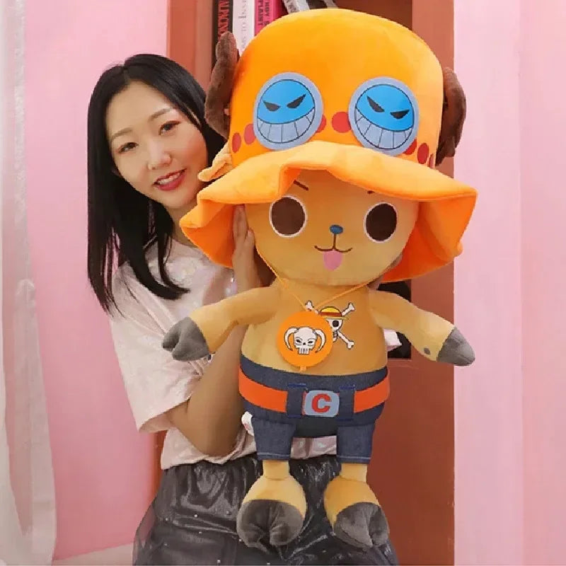 One-Piece Anime Plush — Monkey D. Luffy & Tony Chopper Stuffed Doll, 35–70cm, Sleeping Pillow Toy Gift