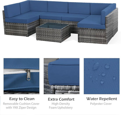Outdoor Sectional Chair Set – Weather-Resistant Patio Furniture for Garden, Deck, or Backyard
