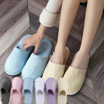 Winter Warm Plush Slippers for Women & Men – Non-Slip Fluffy Indoor House Slides for Bedroom Comfort Couple Home Shoes