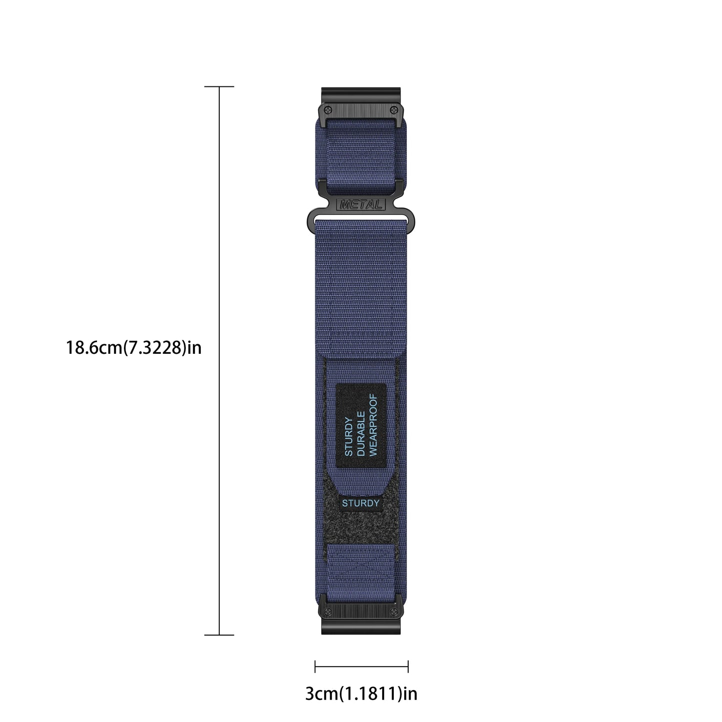 Rugged Nylon Quick Fit Watch Band — Compatible with Garmin Fenix E 8/7X/7/6/6X/5/5X/3HR