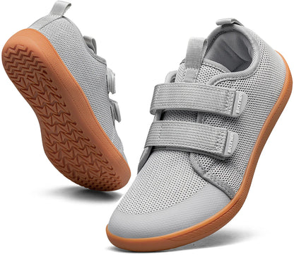 Kids Barefoot Sneakers – Breathable Wide Toe Knitted Mesh Shoes for Boys & Girls, Non-Slip Fashion Walking Cross Trainers