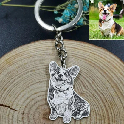Personalized Pet Photo Necklace — Custom Engraved Dog & Cat Pendant, Handmade Memory Jewelry Keychain Gift