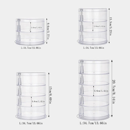 Rotating Jewelry & Makeup Storage Box – Round Plastic Organizer for Bracelets, Earrings with Cover Display Rack