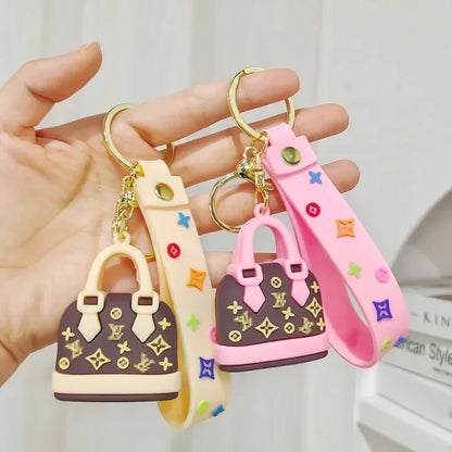 Cartoon Donkey Mini Handbag Keychain – Cute Fragrant Bag Pendant for Girls, Car Keys & Birthday Gift